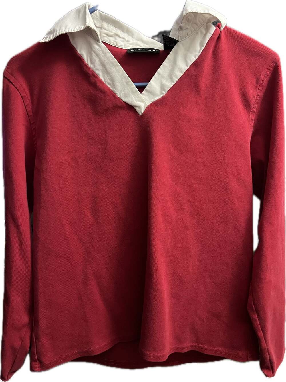 goodclothes Red Long Sleeve Rugby Shirt Size M